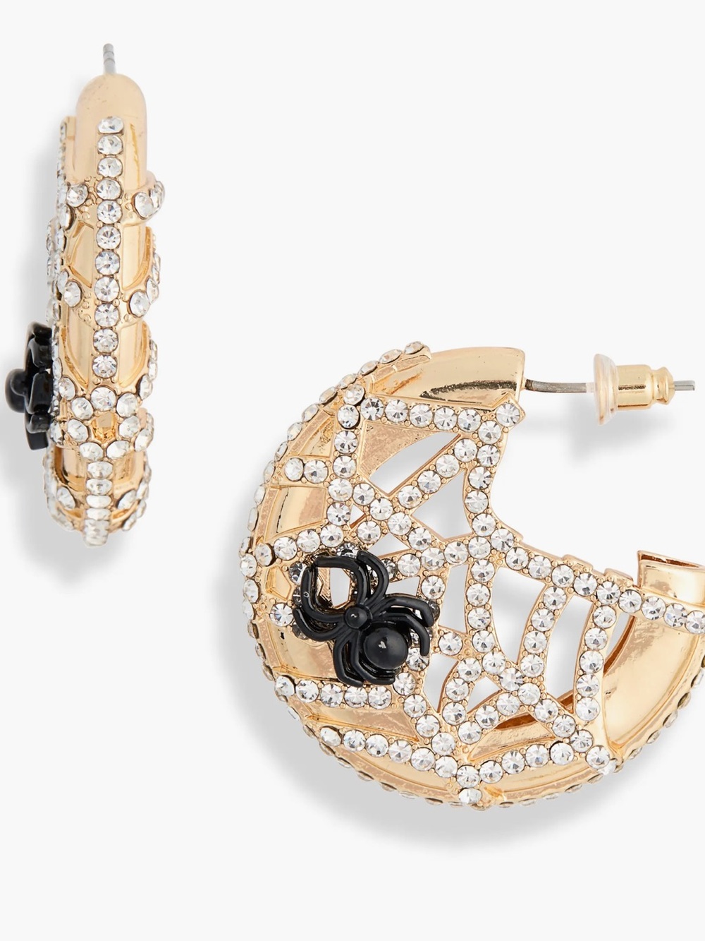 Brand New Baublebar Spider Web Halloween Themed Hoop Earrings